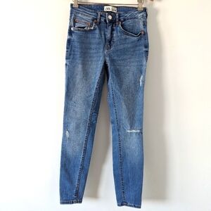 ZARA Women's Distressed Skinny Jeans, Light Blue, Size US 4 Denim